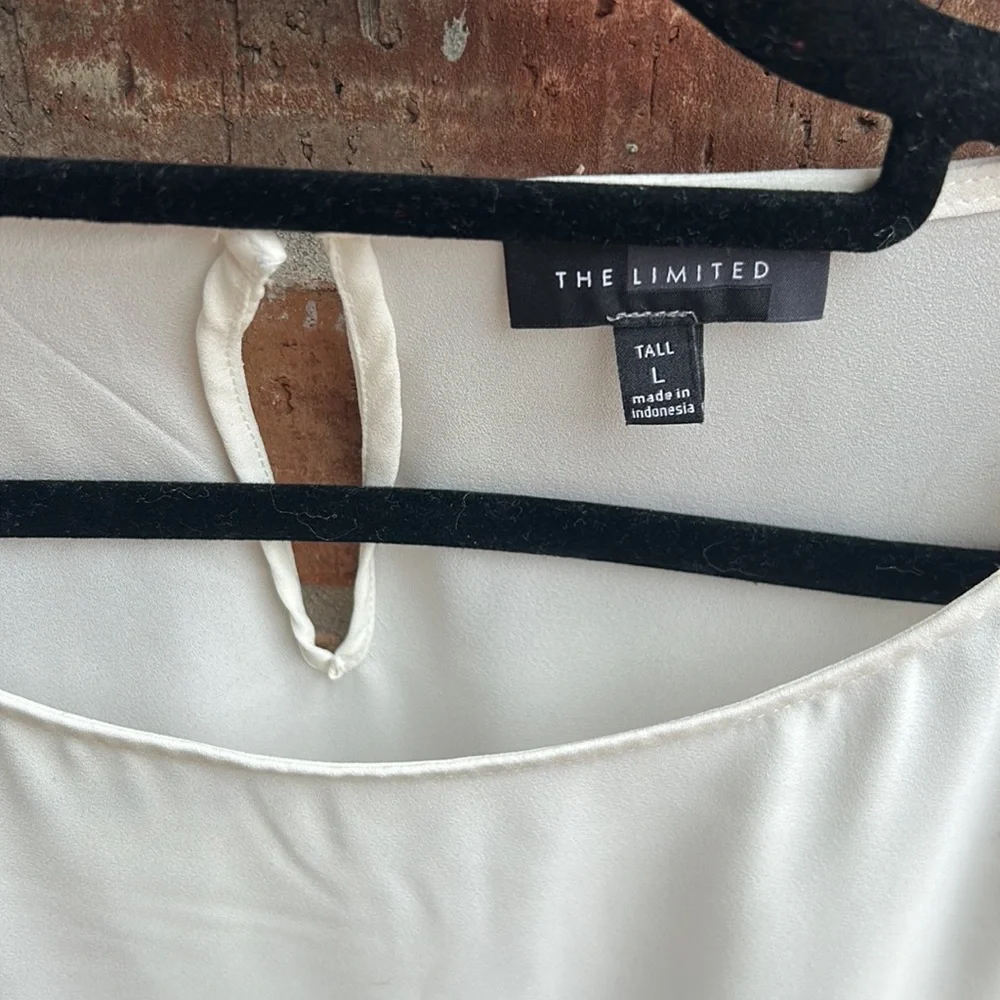 The Limited Ladies L Tall Cream Sheer Blouse